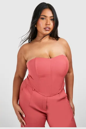Boohoo Womens Plus Bandeau Woven Corset Top - - 24