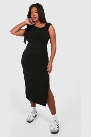Boohoo Womens Plus Asymetric Cap Sleeve Ruched Midaxi Dress - - 16