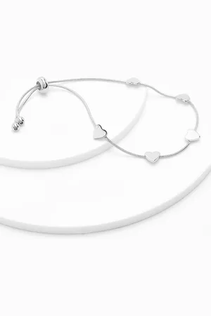 Boohoo Womens Polished Station Heart Toggle Bracelet - - One Size