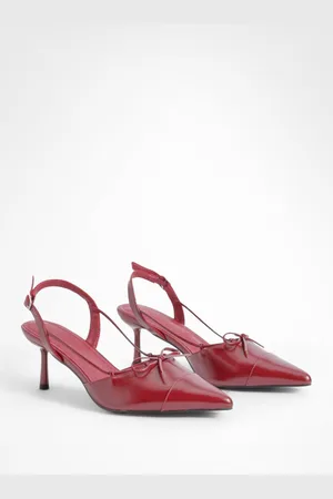 Boohoo Womens Wide Fit Bow Detail Toe Cap Court Shoes - - 3