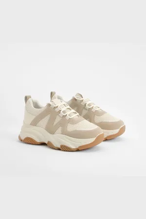 Boohoo Womens Chunky Knitted Contrast Panel Trainers - - 3