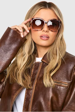 Boohoo Womens Oversized Tortoise Shell Sunglasses - - One Size