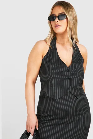 Boohoo Womens Plus Woven Pinstripe Tailored Waistcoat - - 16
