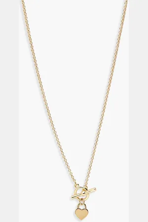 Boohoo Womens T-Bar & Heart Necklace - - One Size