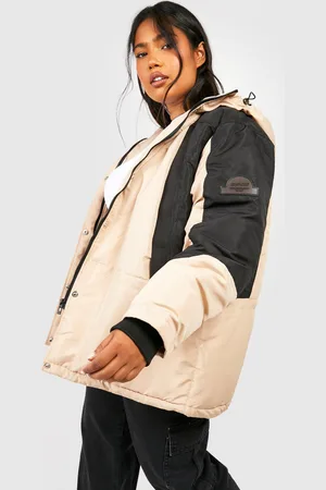 Boohoo Womens Plus Arm Detail Hooded Parka Coat - - 16