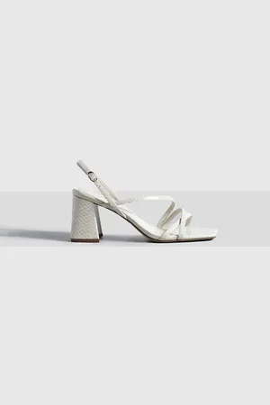 Boohoo Womens Wide Fit Mid Block Slingback 2 Part Heels - - 4