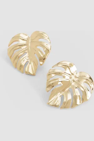 Boohoo Womens Oversized Leaf Detail Stud Earring - - One Size
