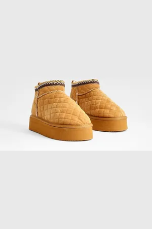 Boohoo Womens Quilted Ultra Mini Platform Cosy Boots - - 3
