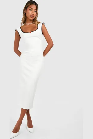 Boohoo Womens Lace Rose Trim Cap Sleeve Midaxii Dress - - 8
