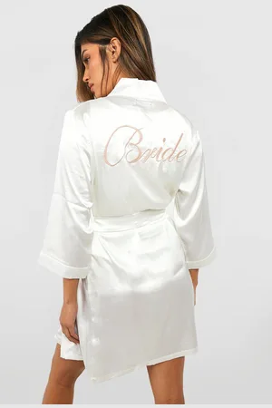 Boohoo Womens Bride Satin Robe - - Xs