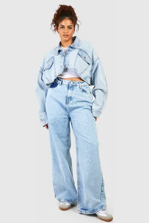 Boohoo Womens Basics Plus Straight Leg Jeans - - 16