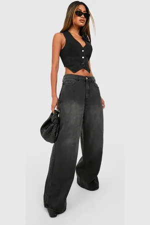 Boohoo Womens High Waist Wide Leg Jeans - - 12