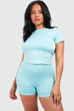 Boohoo Womens Plus Supersoft Premium Seamless Seam Detail Open Back Top - - 24