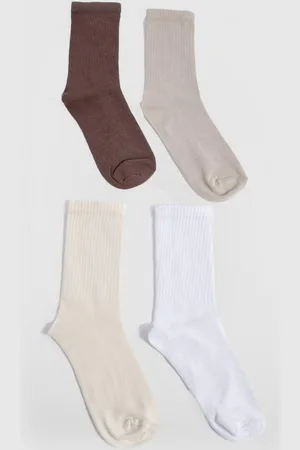 Boohoo Womens Tonal Crew Socks 4 Pack - - One Size