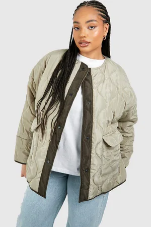 Boohoo Womens Plus Quilt Detail Oversized Jacket - - 22