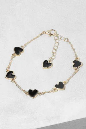 Boohoo Womens Enamel Scattered Heart Bracelet - One Size