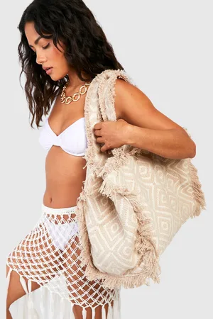 Boohoo Womens Oversized Woven Beach Tote Bag - - One Size
