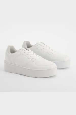 Boohoo Womens Chunky Platform Sole Contrast Panel Trainers - - 3