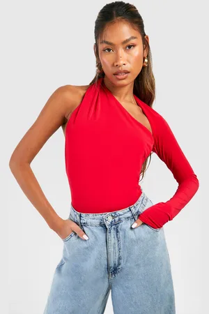 Boohoo Womens One Sleeve Open Back Bodysuit - - 12