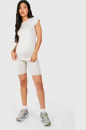 Boohoo Womens Maternity Soft Touch High Waisted Modal Cycling Shorts - - 8