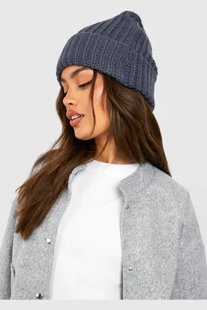 Boohoo Womens Chunky Ribbed Knit Beanie - - One Size