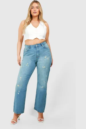 Boohoo Womens Plus Straight Leg Washed Jean - - 16