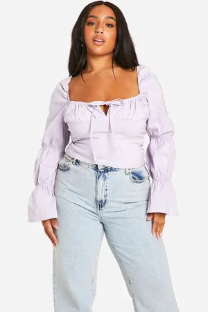 Boohoo Womens Plus Bengaline Puff Sleeve Corset - - 16