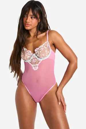 Boohoo Womens Strawberry Embroidered Detail Bodysuit - - L