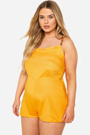Boohoo Womens Plus Woven Bead Detail Strappy Playsuit - - 16