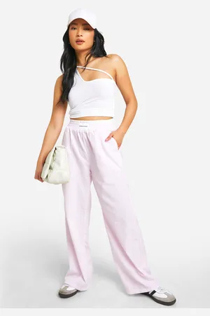 Boohoo Womens Petite Contrast Waistband Pinstripe Trouser - - 8