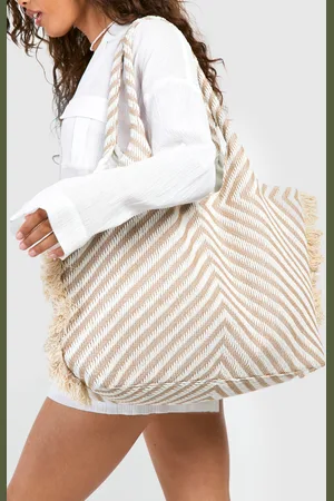 Boohoo Womens Frayed Edge Oversized Beach Bag - - One Size