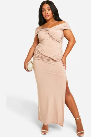 Boohoo Womens Plus Double Slinky Twist Front Off Shoulder Top - - 16