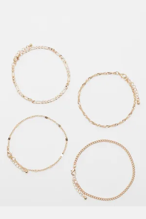 Boohoo Womens Mix Chain 4 Pack Anklets - - One Size