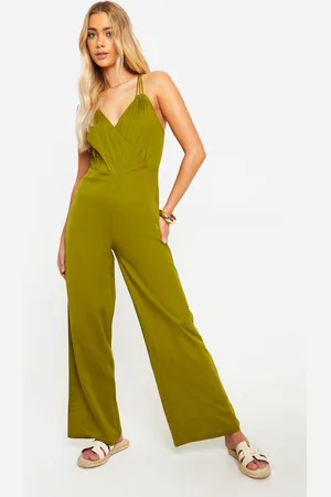Boohoo Womens Linen Look Strappy Ring Detail Jumpsuit - - 8
