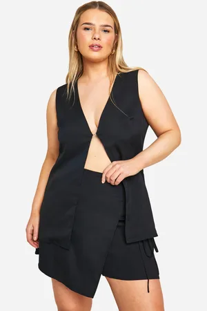 Boohoo Womens Plus Hook And Eye Waistcoat And Skort Co-Ord - - 16