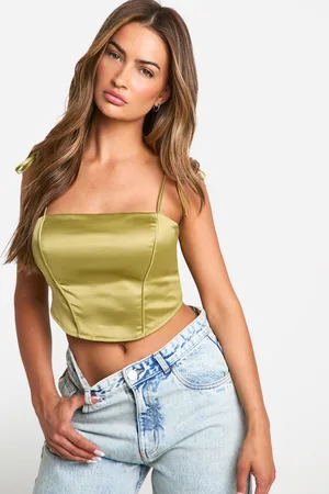Boohoo Womens Satin Strappy Corset - - 8