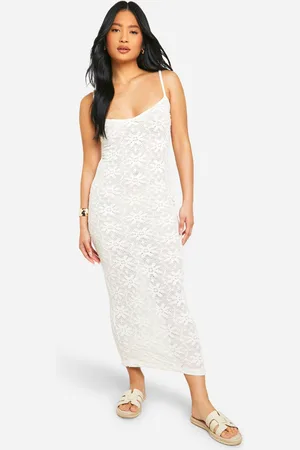 Boohoo Womens Petite Floral Knit Strappy Maxi Dress - - S