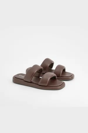 Boohoo Womens Padded Minimal Double Strap Sliders - - 5