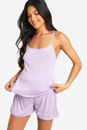 Boohoo Womens Maternity Pointelle Lace Trim Cami And Short Pyjama Set - - 8