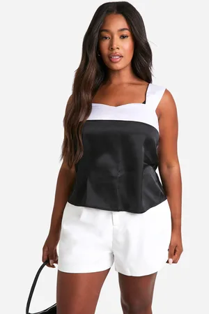 Boohoo Womens Plus Satin Contrast Top - - 20