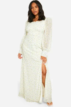 Boohoo Womens Plus Floral Corset Detail Maxi Milkmaid Dress - - 16