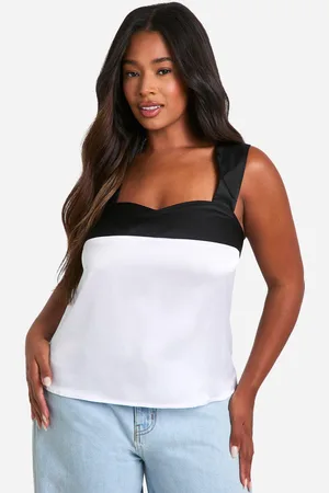 Boohoo Womens Plus Satin Contrast Top - - 16