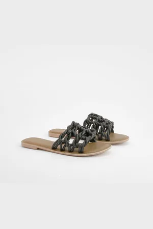 Boohoo Womens Caged Leather Mule Sandals - - 3