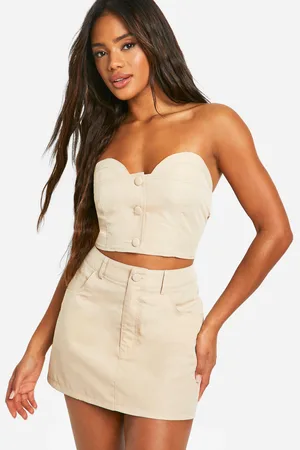 Boohoo Womens Button Up Sweetheart Corset Top - - 14