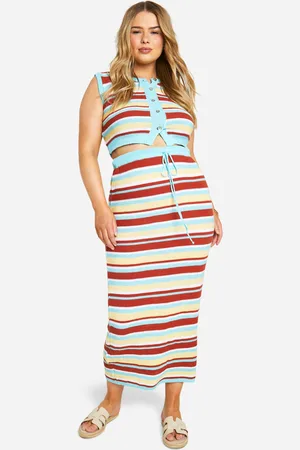 Boohoo Womens Plus Knitted Button Top And Maxi Skirt - - 16