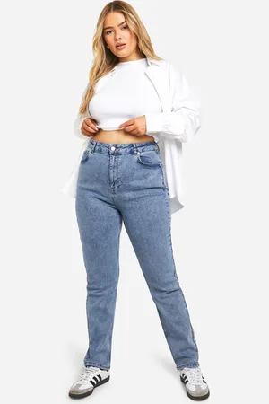 Boohoo Womens Plus Dark Wash Skinny Mom Jeans - - 16