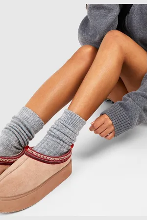 Boohoo Womens Single Knitted Thick Ribbed Sock - One Size
