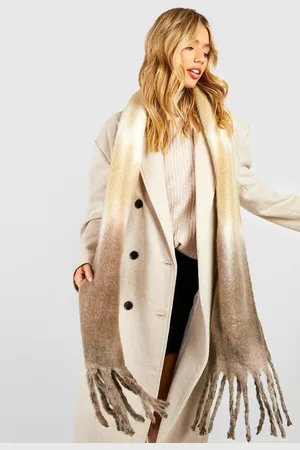 Boohoo Womens Ombre Chunky Soft Brush Fringe Scarf - - One Size