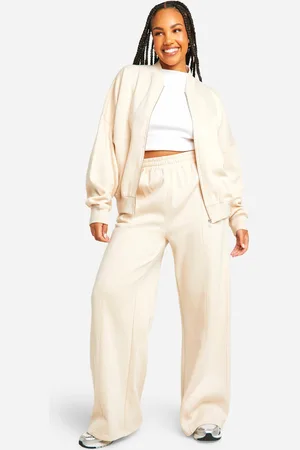 Boohoo Womens Plus Zip Through Bomber Straight Leg Tracksuit - - 16