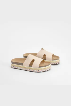 Boohoo Womens Cut Out Detail Espadrille Sliders - - 3
